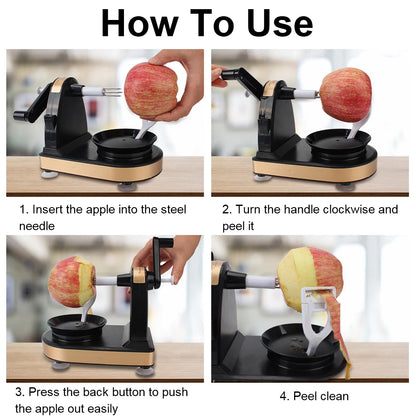 Multi-Function Hand-Cranked Potato and Apple Peeler Cutter Slicer