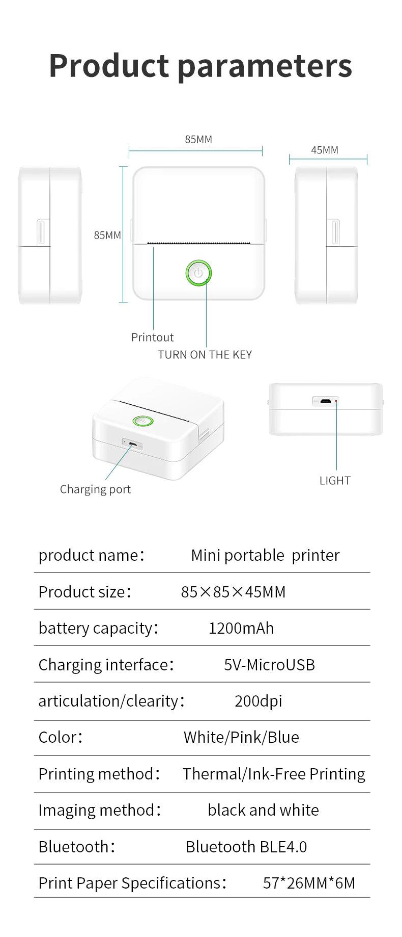 X6 Mini HD Portable Label Printer – Inkless & Bluetooth Enabled! - Alyando