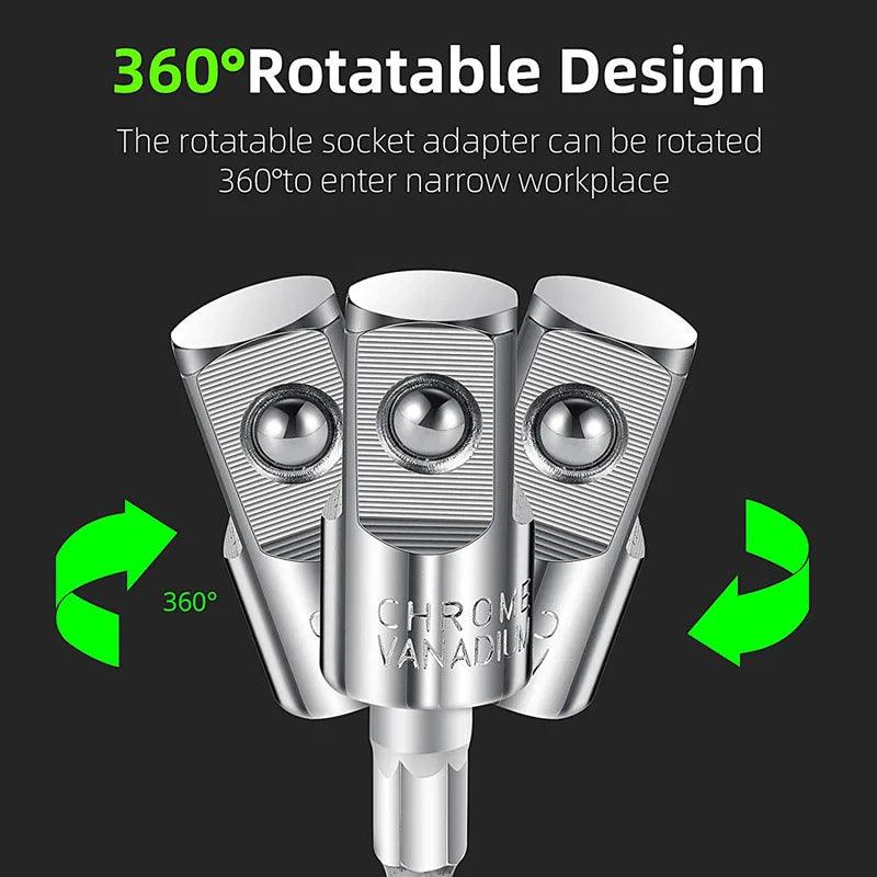 360° Rotatable Electric Drill Socket Adapter Set – Power & Precision! - Alyando