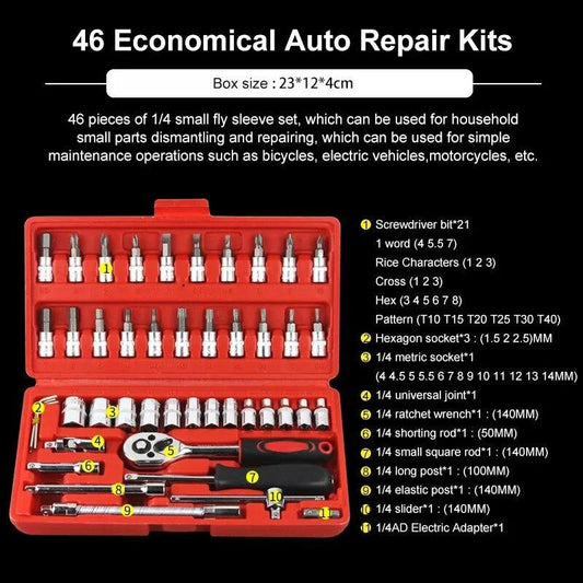 46-Piece Car Repair Tool Kit – Complete Auto Repair Solution! - Alyando