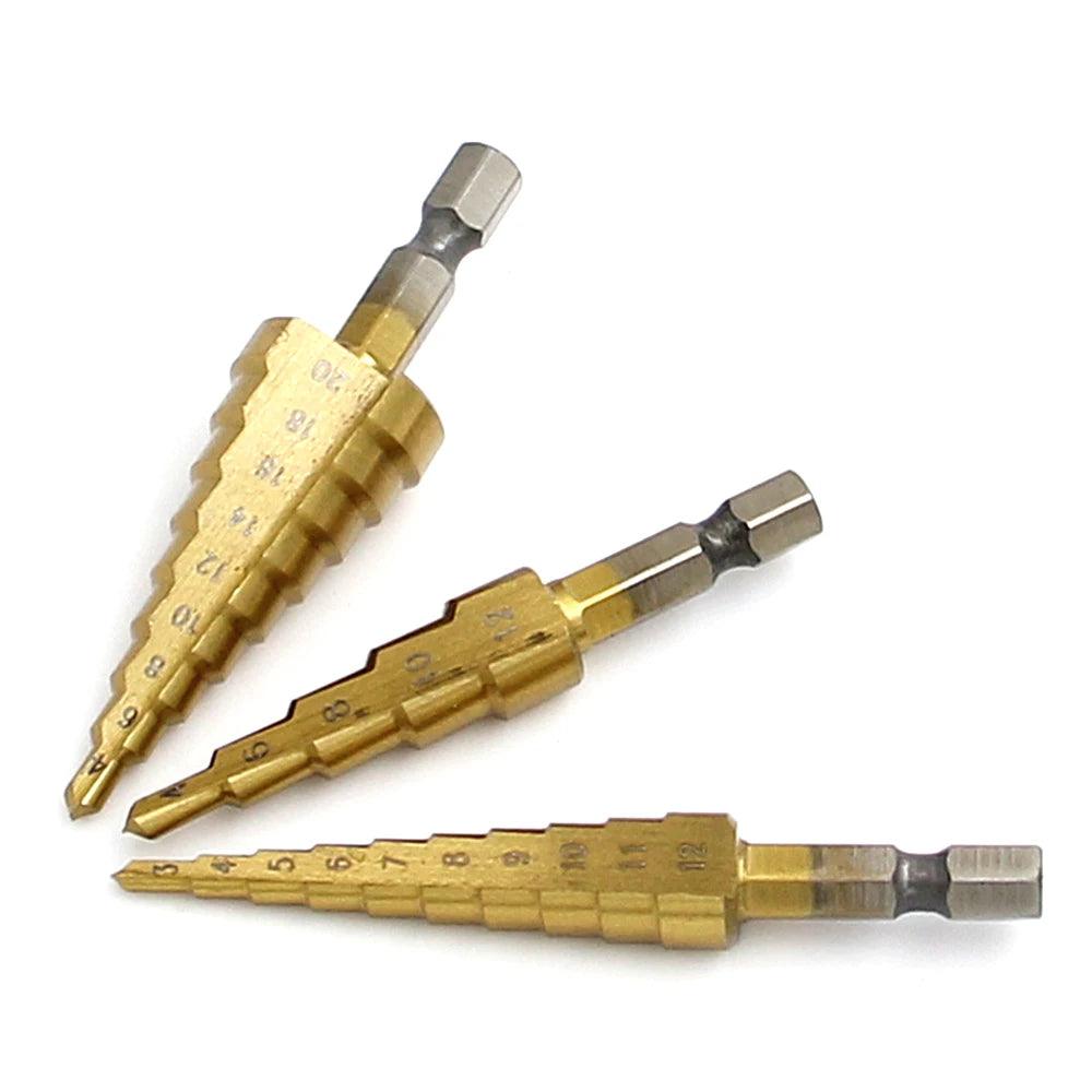 Titanium Plated Ladder Drill Bit Set – Precision Drilling Made Easy! - Alyando