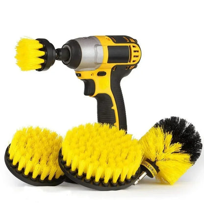 Electric Drill Scrubber Brush Kit – Nylon Brushes for Carpet, Glass, Car Tires (2"/3.5"/4")