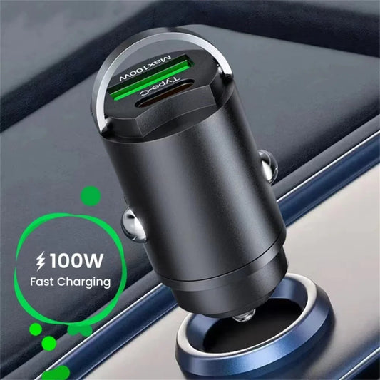 100W USB Car Charger with Type-C Fast Charging