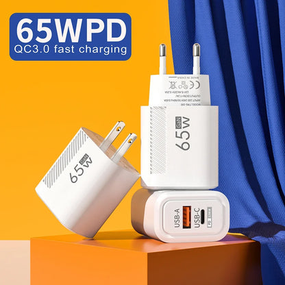 65W GaN USB-C Fast Charging Wall Adapter