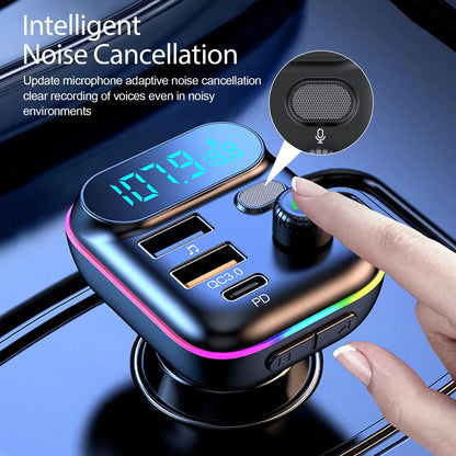 Car Bluetooth FM Transmitter with USB PD Fast Charger