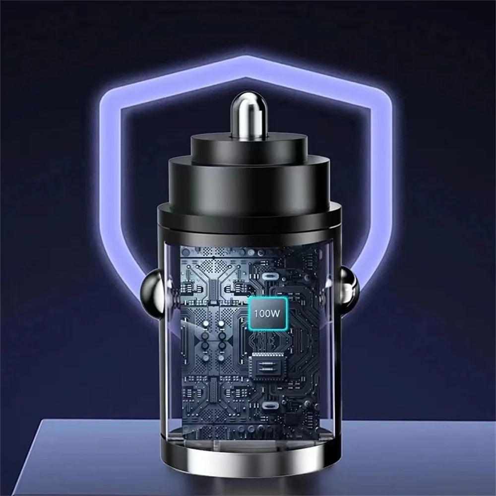100W USB Car Charger with Type-C Fast Charging