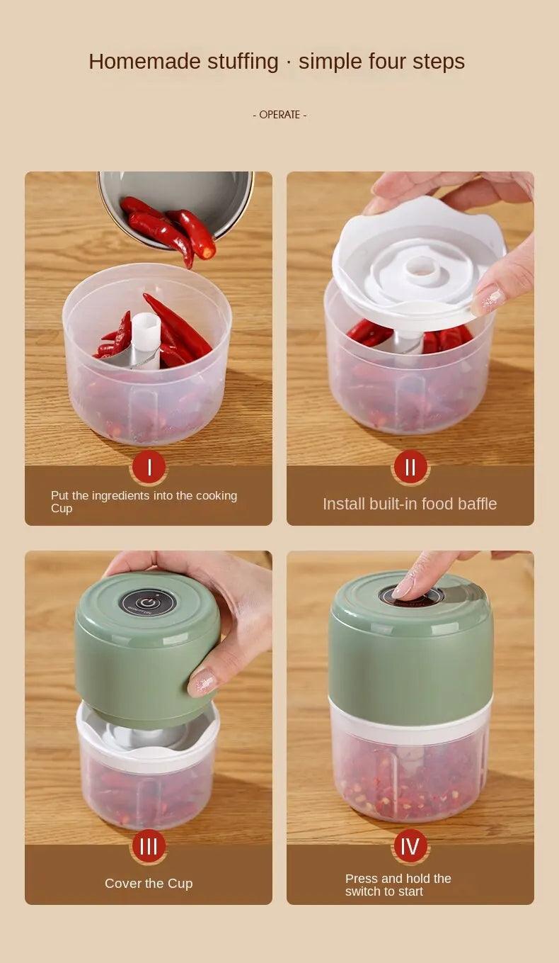 Electric Mini Food Chopper – Chop, Grind, and Crush with Ease! - Alyando