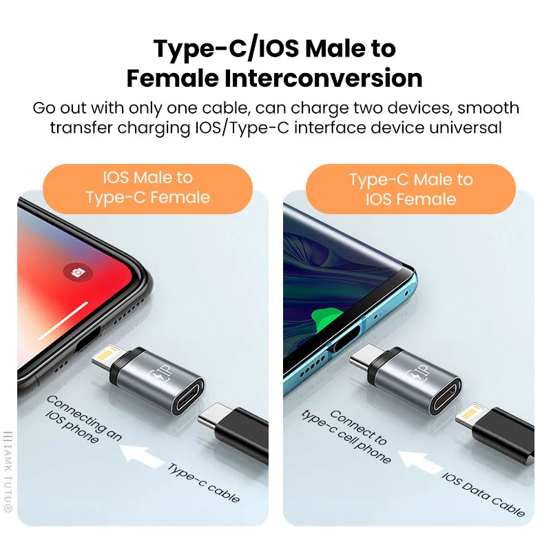 USB Cable Converter Lightning to USB-C Adapter