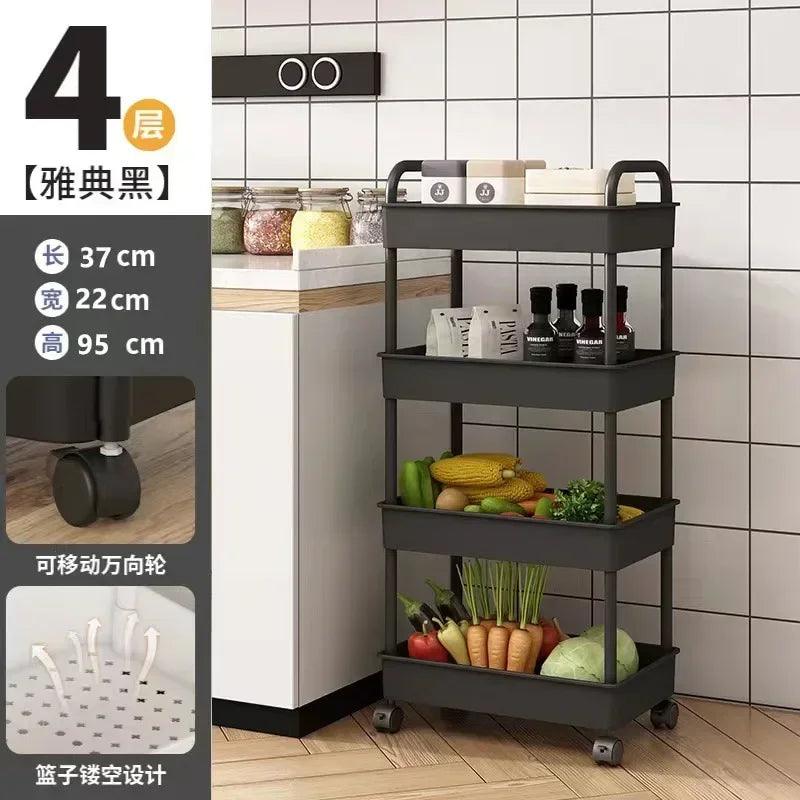 Multi-Layer Trolley Storage Rack – Organize Your Space with Ease! - Alyando