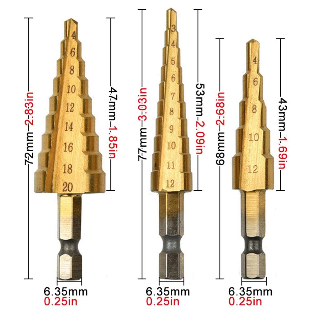 Titanium Plated Ladder Drill Bit Set – Precision Drilling Made Easy! - Alyando