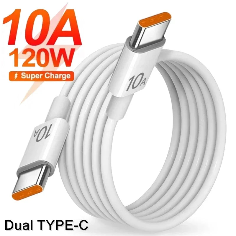 120W 10A Fast Charger PD Dual USB-C to Type-C Cable