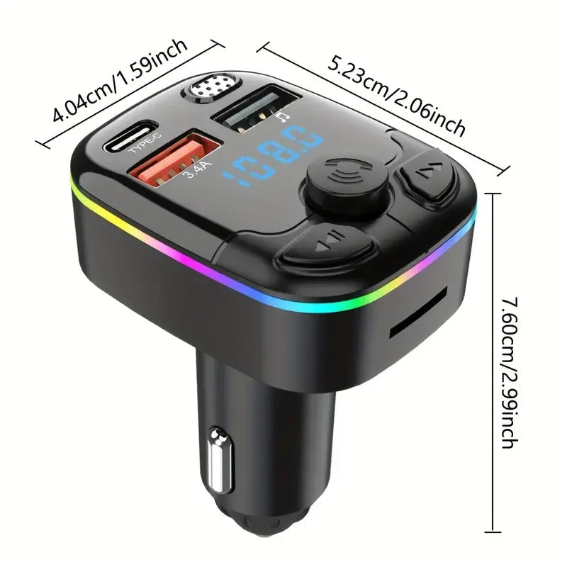 Bluetooth 5.0 Car FM Transmitter with PD Type-C