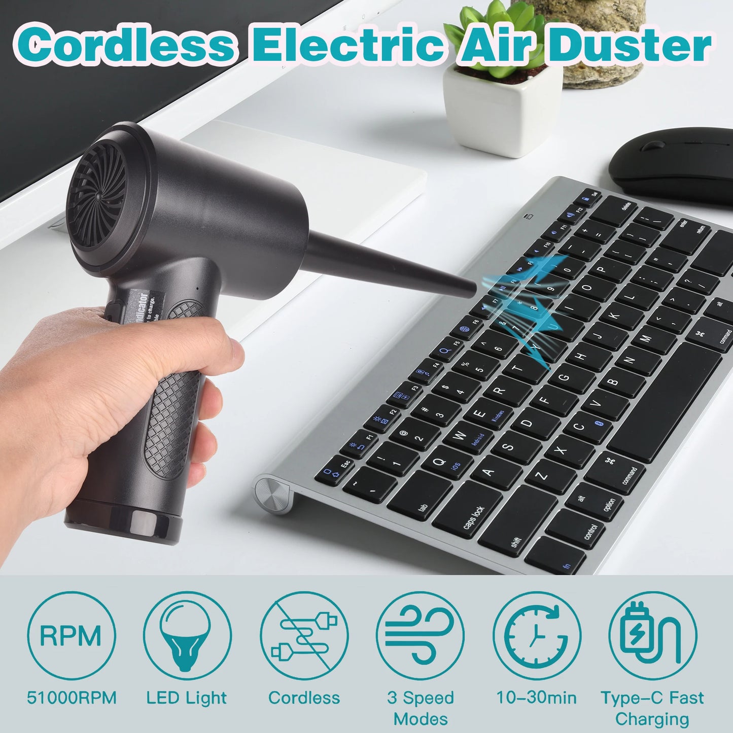 Portable Air Duster for Computer Cleaning