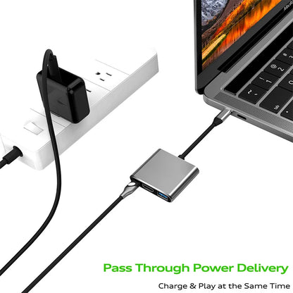 3-in-1 USB Hub Type-C to HDMI Splitter