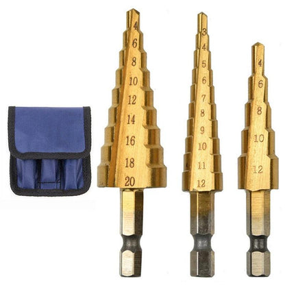 Titanium Plated Ladder Drill Bit Set – Precision Drilling Made Easy! - Alyando