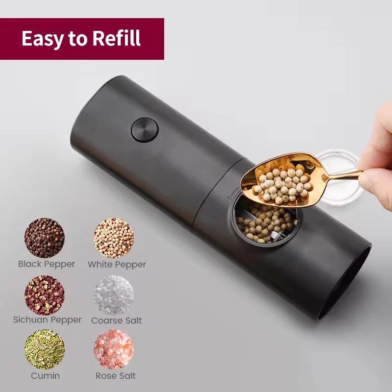 Electric Salt & Pepper Grinder Set – Season with Ease! - Alyando