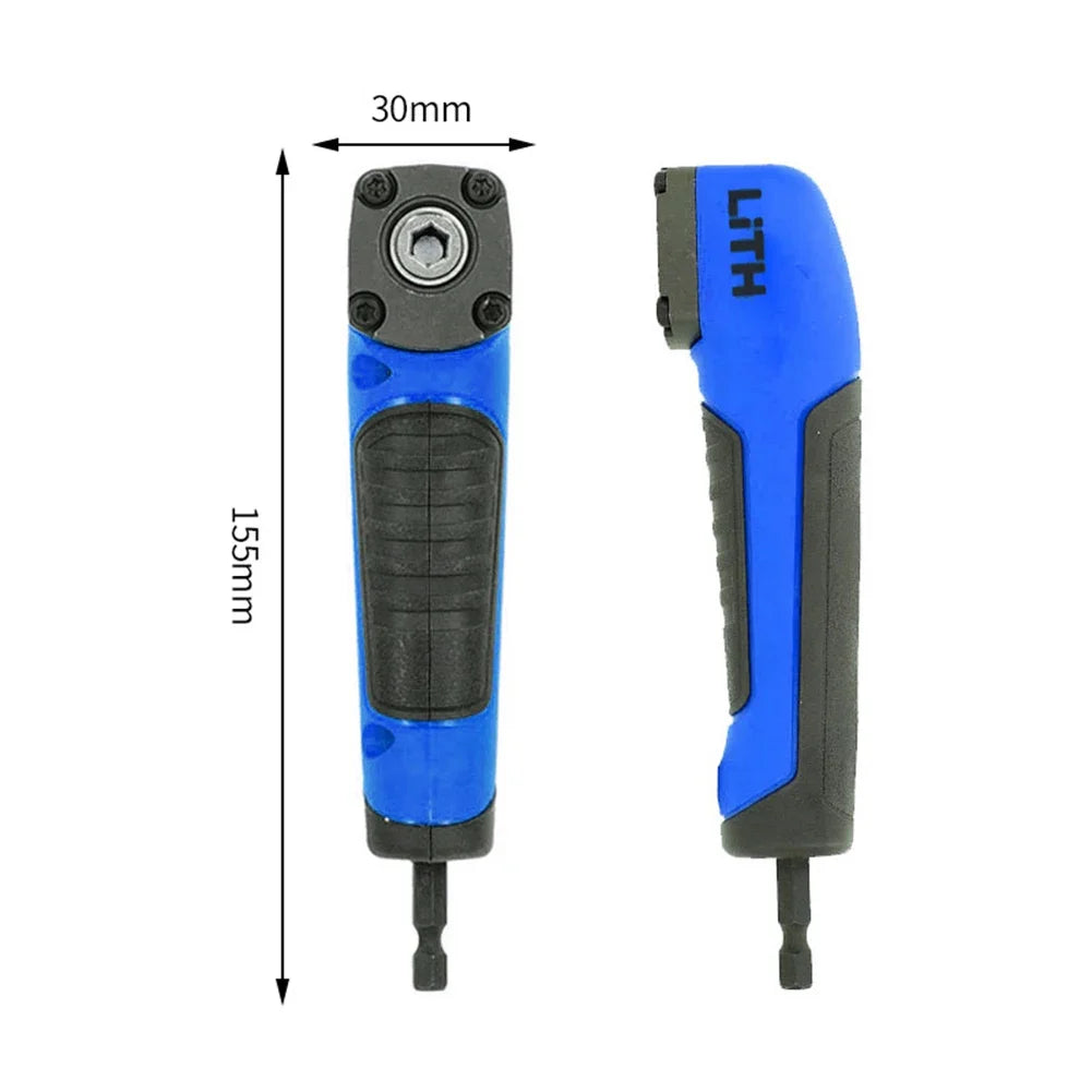 1/4 Inch Right Angle Drill Adapter | 90°/105° Chuck & Socket Attachment