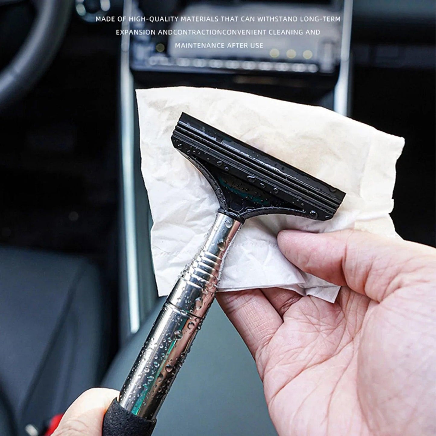 Stainless Steel Telescopic Rearview Mirror Wiper – Clean with Precision! - Alyando