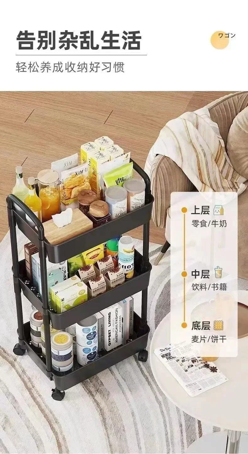 Multi-Layer Trolley Storage Rack – Organize Your Space with Ease! - Alyando