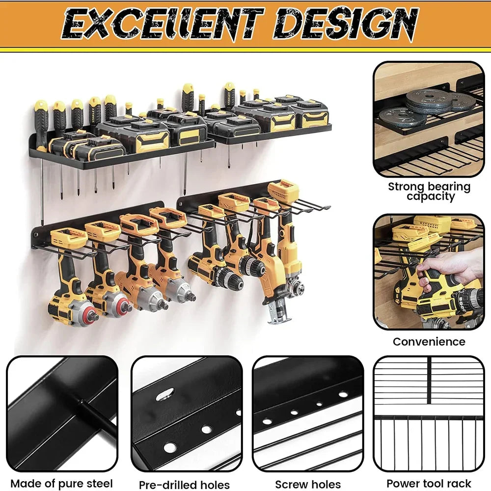 2-Pack Heavy Duty Power Tool Wall Mount Holder