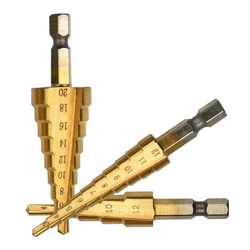 Titanium Plated Ladder Drill Bit Set – Precision Drilling Made Easy! - Alyando