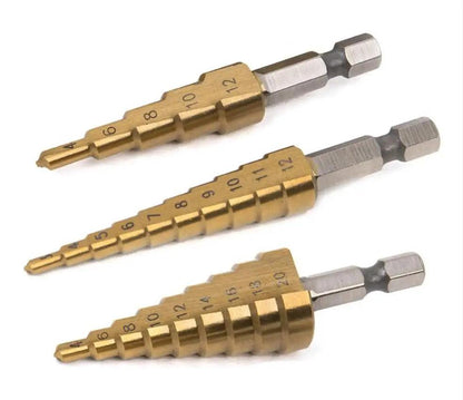 Titanium Plated Ladder Drill Bit Set – Precision Drilling Made Easy! - Alyando