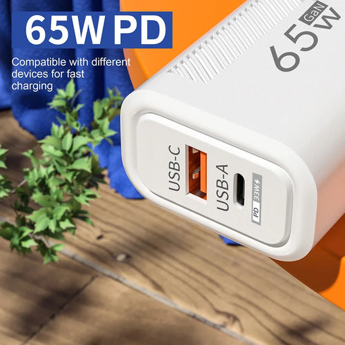 65W GaN USB-C Fast Charging Wall Adapter