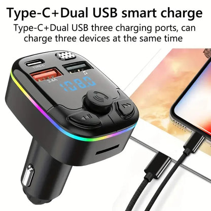 Bluetooth 5.0 Car FM Transmitter with PD Type-C