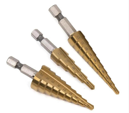 Titanium Plated Ladder Drill Bit Set – Precision Drilling Made Easy! - Alyando