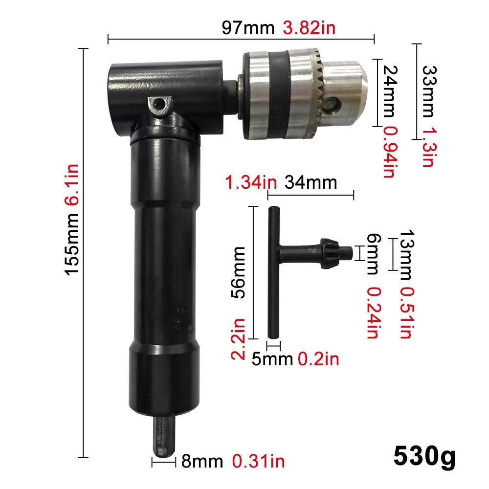 90° Right Angle Drill Adapter | Aluminum Alloy Corner Tool for Tight Spaces