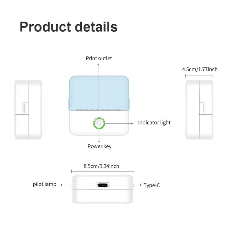 X6 Mini HD Portable Label Printer – Inkless & Bluetooth Enabled! - Alyando