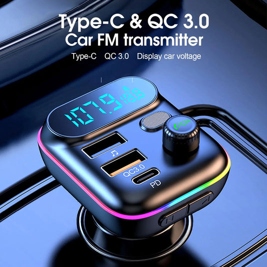 Car Bluetooth FM Transmitter with USB PD Fast Charger