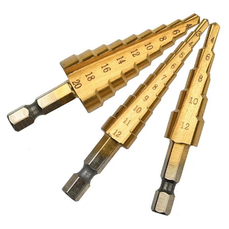 Titanium Plated Ladder Drill Bit Set – Precision Drilling Made Easy! - Alyando