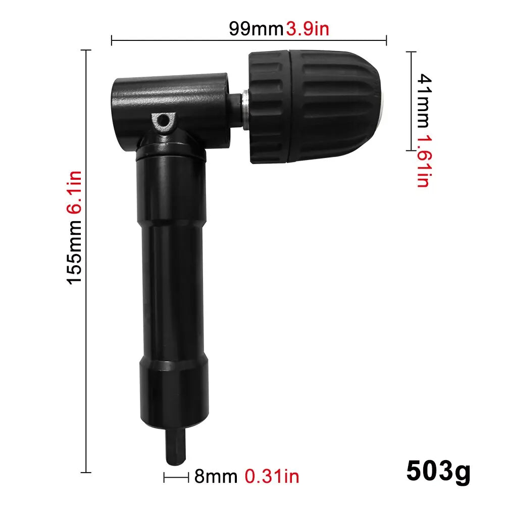 90° Right Angle Drill Adapter | Aluminum Alloy Corner Tool for Tight Spaces