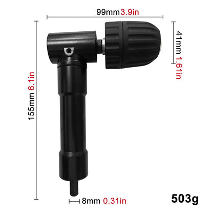 90° Right Angle Drill Adapter | Aluminum Alloy Corner Tool for Tight Spaces