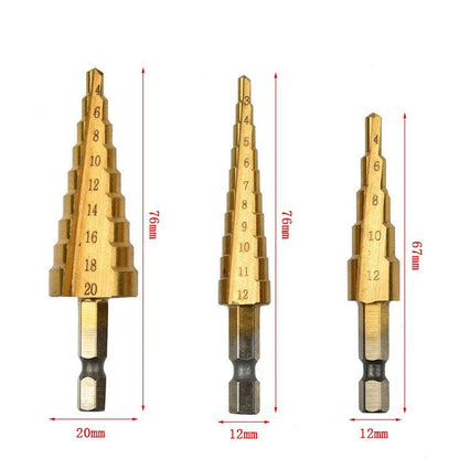 Titanium Plated Ladder Drill Bit Set – Precision Drilling Made Easy! - Alyando