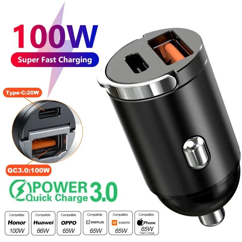 200W PD QC Fast Charging Car Charger – Power On the Go! - Alyando