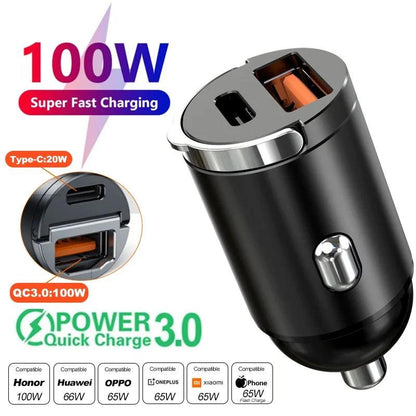 200W PD QC Fast Charging Car Charger – Power On the Go! - Alyando